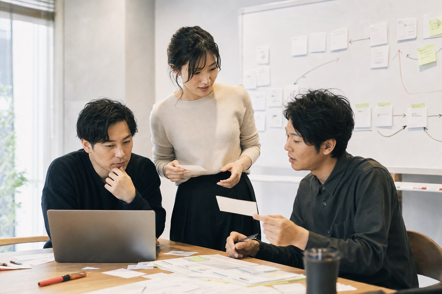 業務プロセスを見ながら生成AIの活用方法を検証するチーム